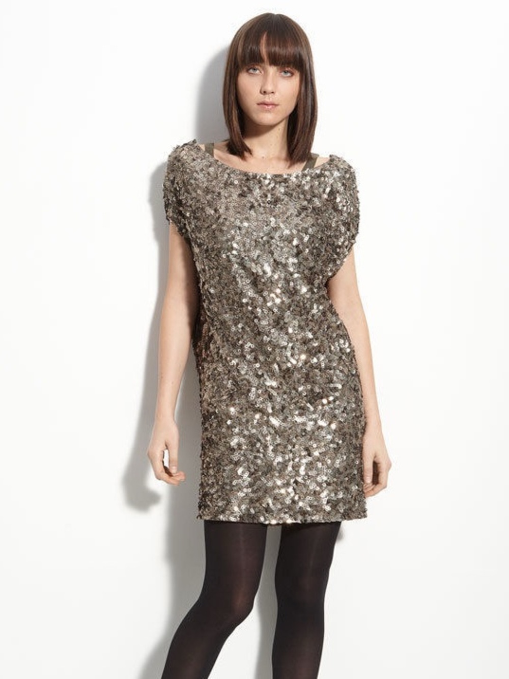 Vince Bronze Sequin Mini Dress Party Going Out Indie Sleeze